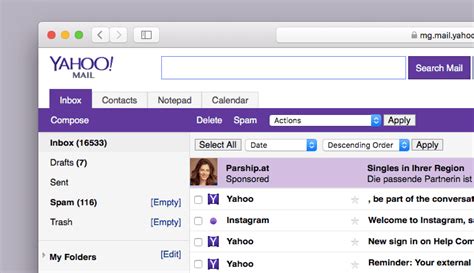 email yahoo mail inbox filter